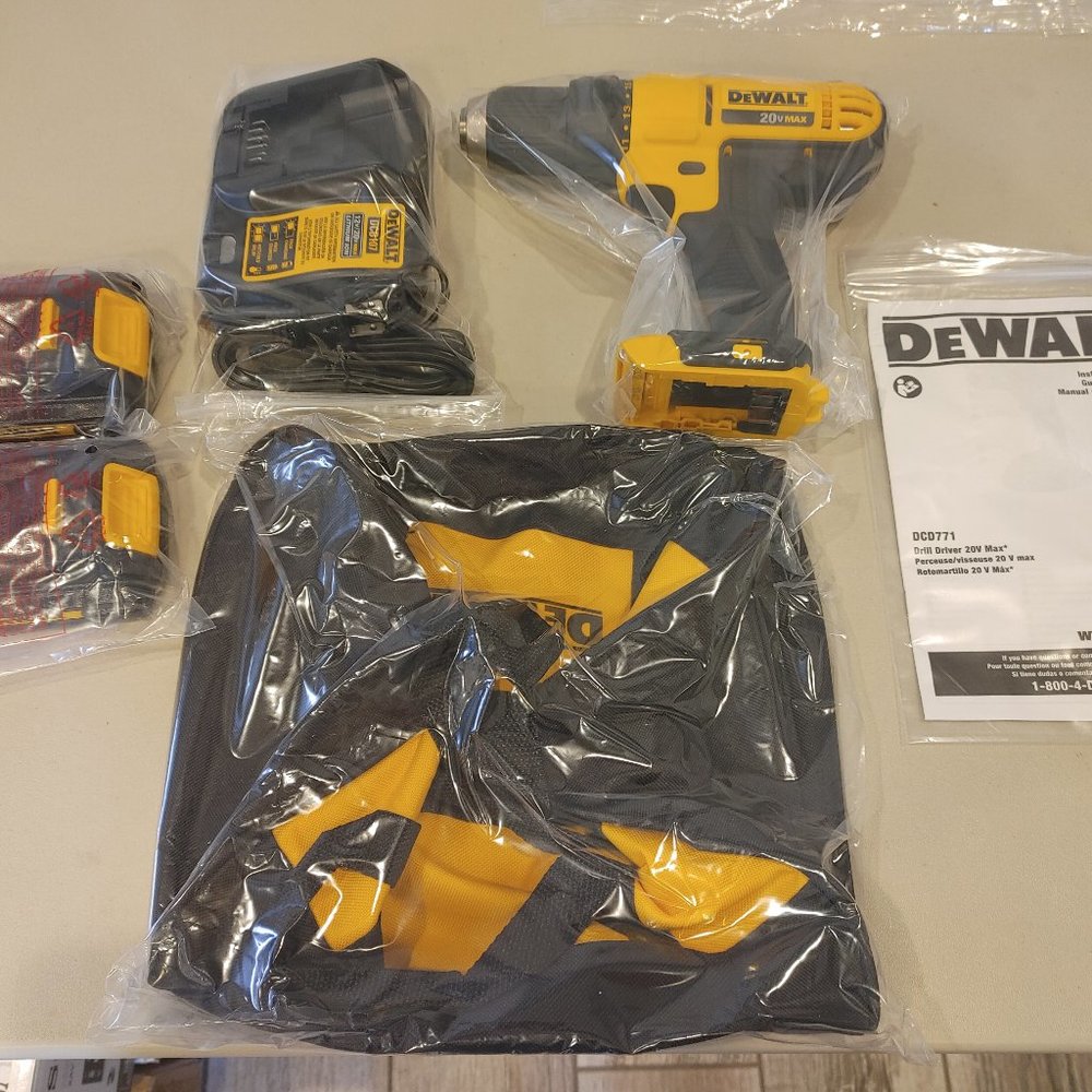 DEWALT 20V MAX CORDLESS DRILL / DRIVER KIT, COMPACT, 1/2-INCH (DCD771C2) YELLOW